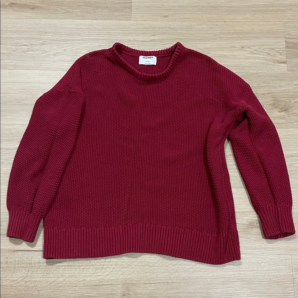 BUNDLE! 2 items. Old Navy Women's Rich Burgundy Crew Neck Sweater